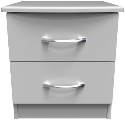 Eve Grey 2 Drawer Bedside Cabinet