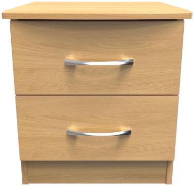 Eve Modern Oak 2 Drawer Bedside Cabinet