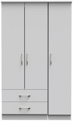 Eve Grey 3 Door Triple Wardrobe W 124cm X D 595cm