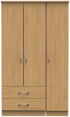 Eve Modern Oak 3 Door Triple Wardrobe W 124cm X D 595cm