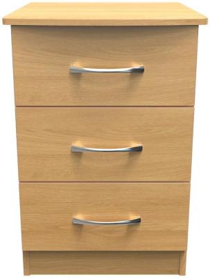 Eve Modern Oak 3 Drawer Bedside Cabinet