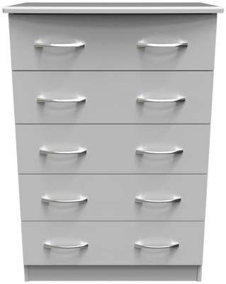 Eve Grey 5 Drawer Narrow Chest