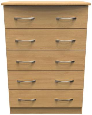 Eve Modern Oak 5 Drawer Narrow Chest