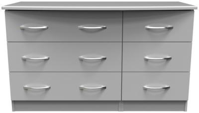 Product photograph of Eve Grey 6 Drawer Midi Dresser from Choice Furniture Superstore