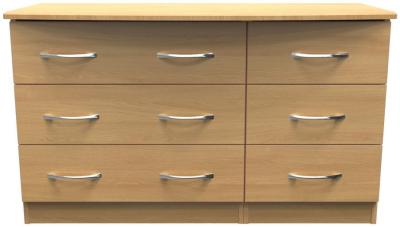 Product photograph of Eve Oak Effect 6 Drawer Midi Dresser from Choice Furniture Superstore