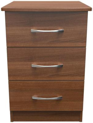 Eve Walnut 3 Drawer Bedside Cabinet