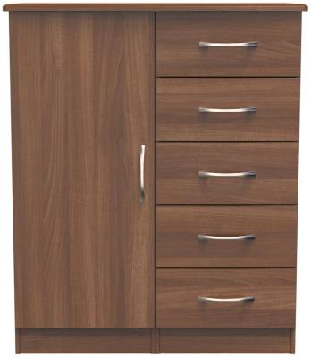 Eve Walnut 1 Door Midi Wardrobe W 77cm X D 595cm