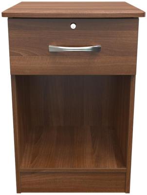 Eve Walnut Effect 1 Drawer Bedside Table With Lock