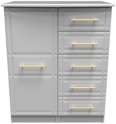 Faye Grey Ash 1 Door Midi Wardrobe W 77cm X D 595cm