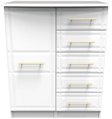 Faye White Ash 1 Door Midi Wardrobe W 77cm X D 595cm