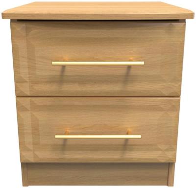 Faye Modern Oak 2 Drawer Bedside Cabinet