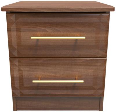 Faye Noche Walnut 2 Drawer Bedside Cabinet