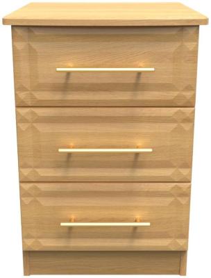 Faye Modern Oak 3 Drawer Bedside Cabinet