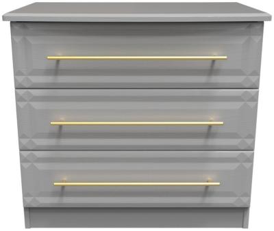 Faye Grey Ash 3 Drawer Wide Chest