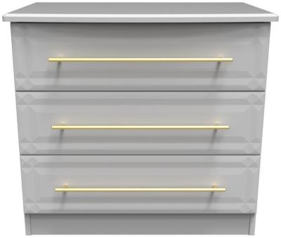 Faye Grey Matt 3 Drawer Wide Chest