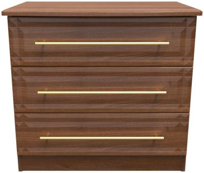 Faye Noche Walnut 3 Drawer Wide Chest