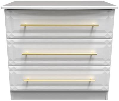 Faye White Ash 3 Drawer Wide Chest