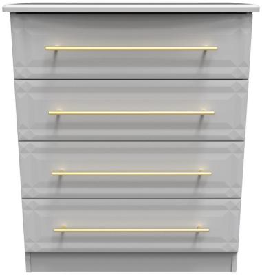 Faye Grey Matt 4 Drawer Wide Chest