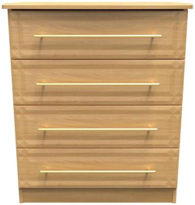 Faye Modern Oak 4 Drawer Wide Chest