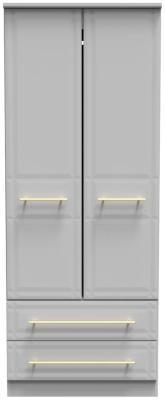 Faye Grey Matt 2 Door 2 Drawer Tall Wardrobe