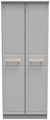 Faye Grey Ash 2 Door Tall Plain Wardrobe