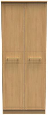 Faye Modern Oak Tall Plain 2 Door Wardrobe