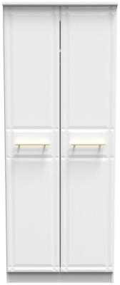 Faye White Ash 2 Door Tall Plain Wardrobe