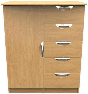 Flora Modern Oak 1 Door Midi Wardrobe W 77cm X D 595cm