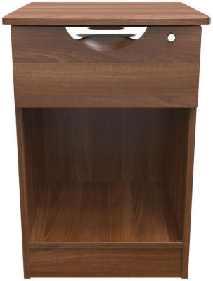 Flora Walnut Effect 1 Drawer Bedside Table With Lock