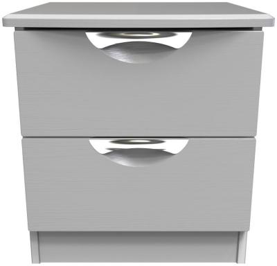 Flora Grey Ash 2 Drawer Bedside Cabinet