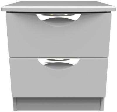 Flora Grey 2 Drawer Bedside Cabinet