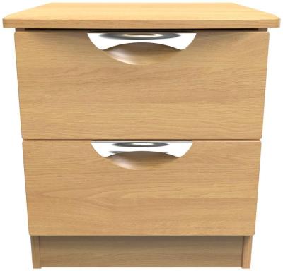 Flora Modern Oak 2 Drawer Bedside Cabinet