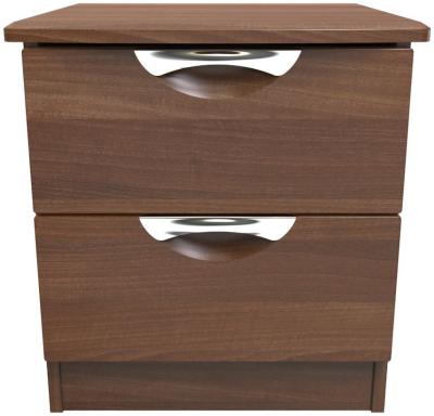 Flora Walnut 2 Drawer Bedside Cabinet