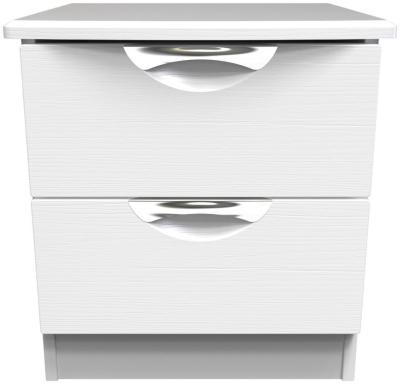 Flora White Ash 2 Drawer Bedside Cabinet