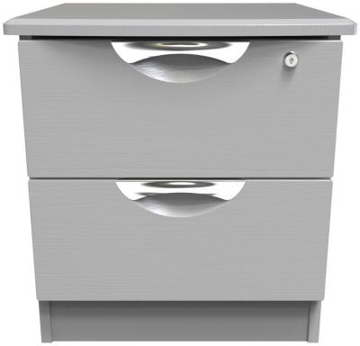 Flora Grey Ash 2 Drawer Bedside Cabinet With Lock