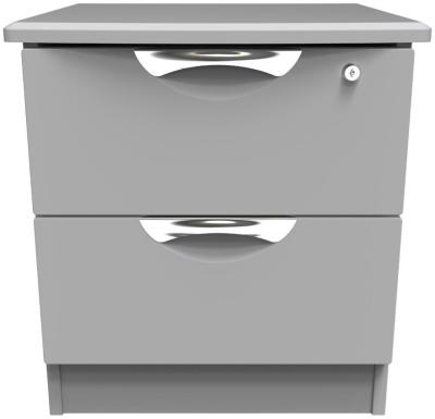 Flora Grey 2 Drawer Bedside Cabinet With Lock