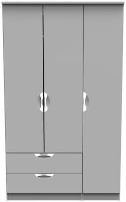 Flora Grey 3 Door Triple Wardrobe W 124cm X D 595cm