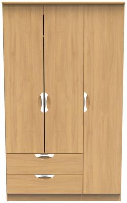 Flora Modern Oak 3 Door Triple Wardrobe W 124cm X D 595cm