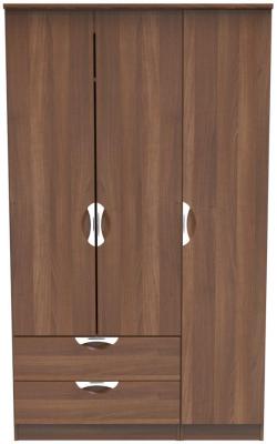 Flora Walnut 3 Door Triple Wardrobe W 124cm X D 595cm