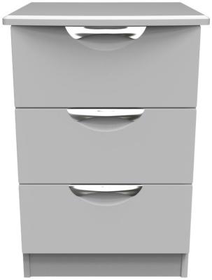 Flora Grey 3 Drawer Bedside Cabinet