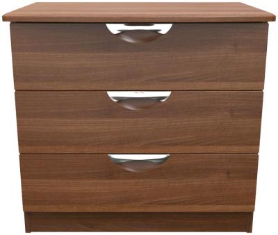 Flora Walnut 3 Drawer Small Chest