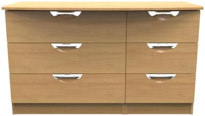 Product photograph of Flora Oak Effect 6 Drawer Midi Dresser from Choice Furniture Superstore