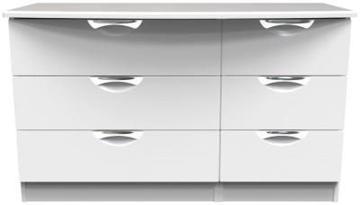 Product photograph of Flora White 6 Drawer Midi Dresser from Choice Furniture Superstore