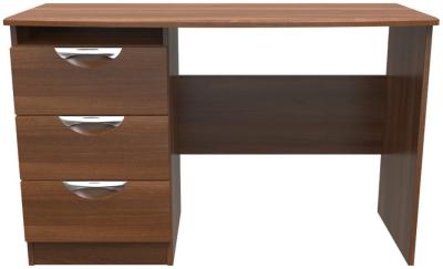Product photograph of Flora Walnut Effect 3 Drawer Desk from Choice Furniture Superstore
