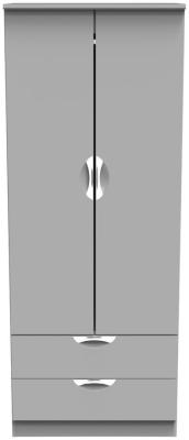 Flora Grey 2 Door Double Wardrobe W 77cm X D 595cm