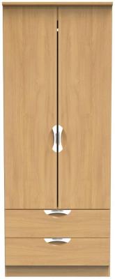 Flora Modern Oak 2 Door Double Wardrobe W 77cm X D 595cm