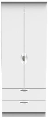 Flora White Ash 2 Door Double Wardrobe W 77cm X D 595cm