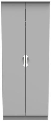 Flora Grey Ash 2 Door Plain Wardrobe W 77cm X D 595cm