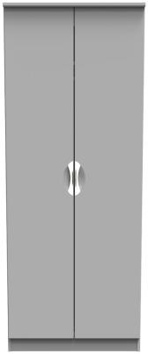 Flora Grey 2 Door Plain Wardrobe W 77cm X D 595cm