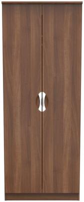 Flora Walnut 2 Door Plain Wardrobe W 77cm X D 595cm